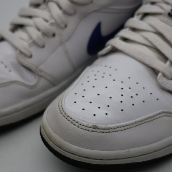 Nike Air Jordan 1 Low Men\'s 10.5 \'Multi-color Swoosh\' White Sneakers CW7009-100 main image 5